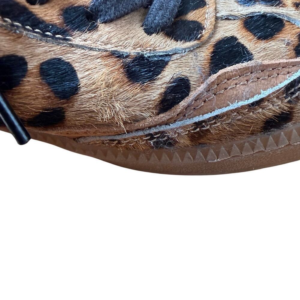 Dolce Vita Notice Stitch Brown Leopard Print Genuine Calf Hair Sneakers Size 9 - Picture 6 of 16